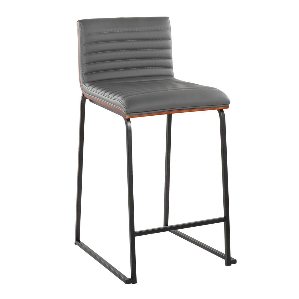 Grey Mason Mara 26" Fixed-Height Counter Stool - Set of 2. Picture 2