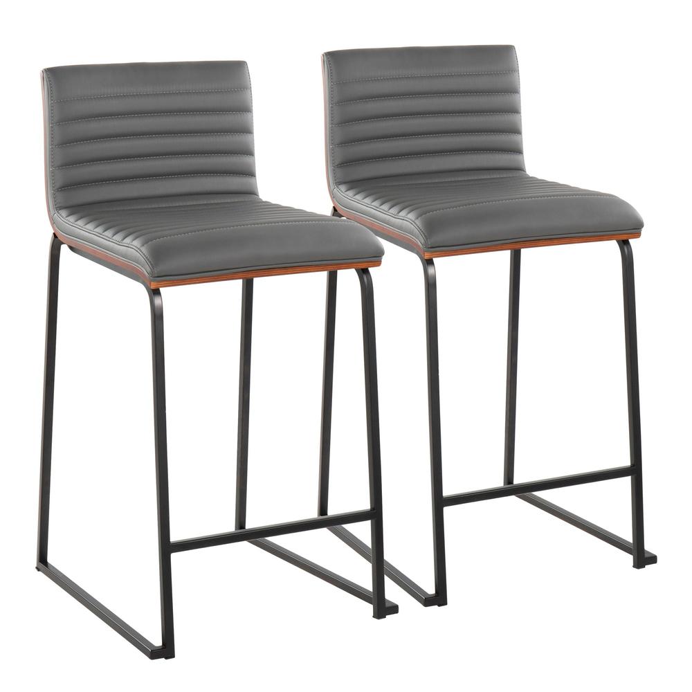 Grey Mason Mara 26" Fixed-Height Counter Stool - Set of 2. Picture 1