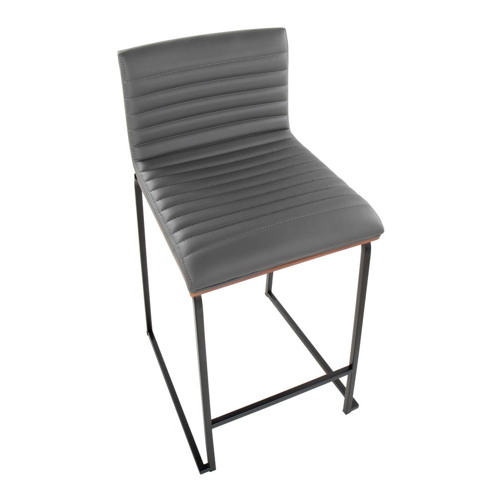 Grey Mason Mara 26" Fixed-Height Counter Stool - Set of 2. Picture 7