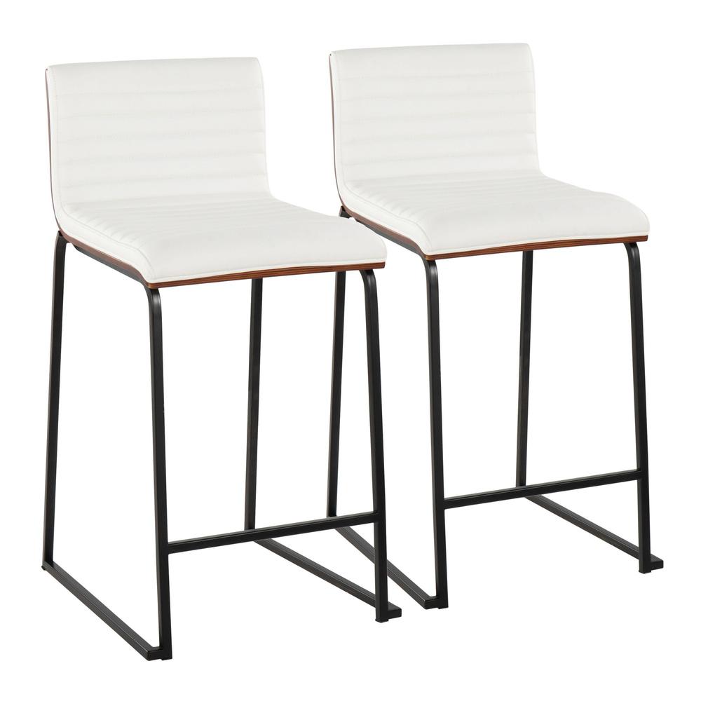 White Mason Mara 26" Fixed-Height Counter Stool - Set of 2. Picture 1