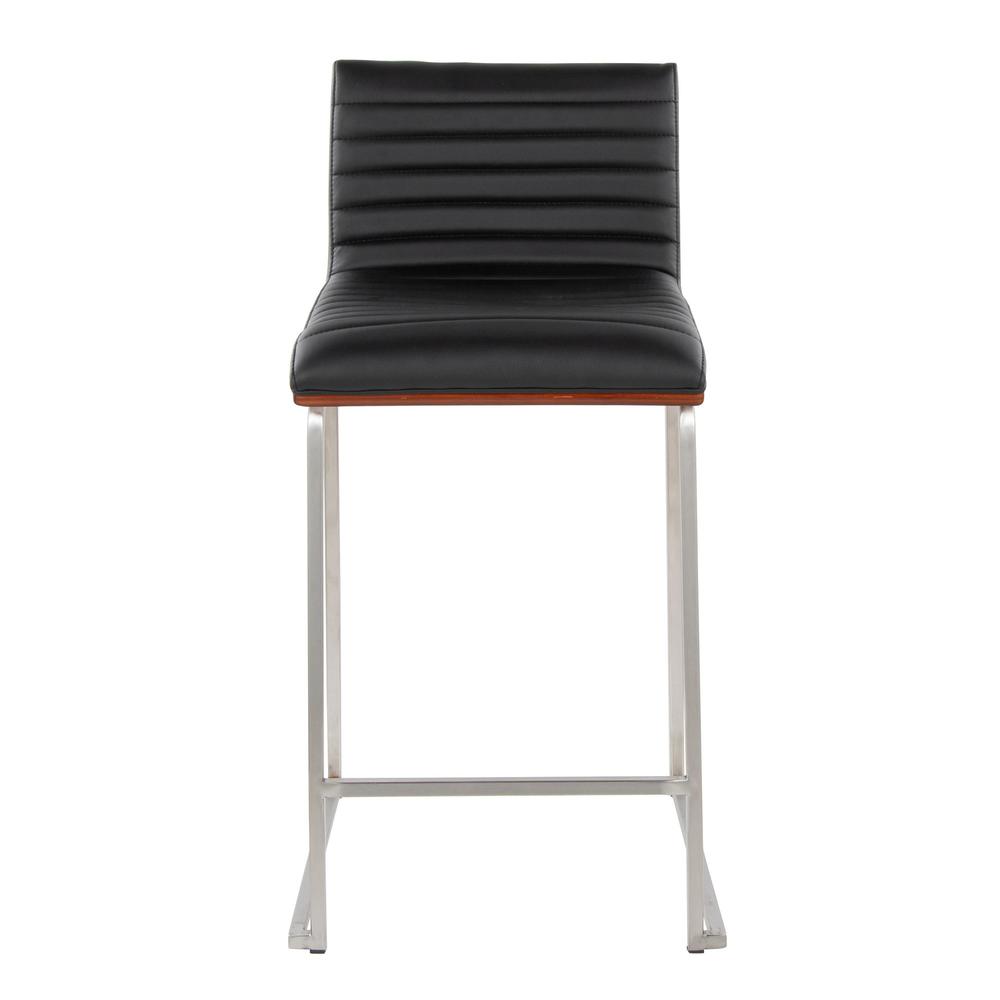 Silver Mason Mara 26" Fixed-Height Counter Stool - Set of 2. Picture 6