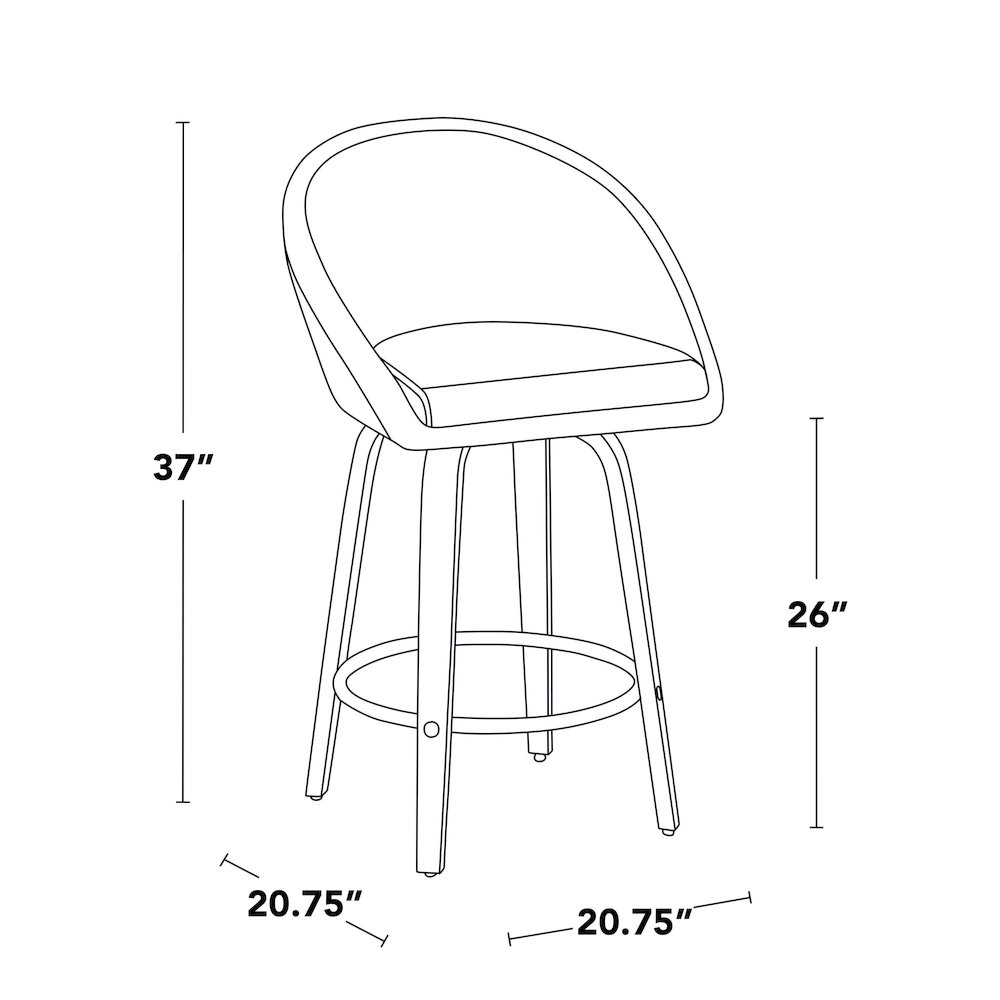 Matisse Highback 26" Fixed-Height Counter Stool - Set of 2. Picture 9