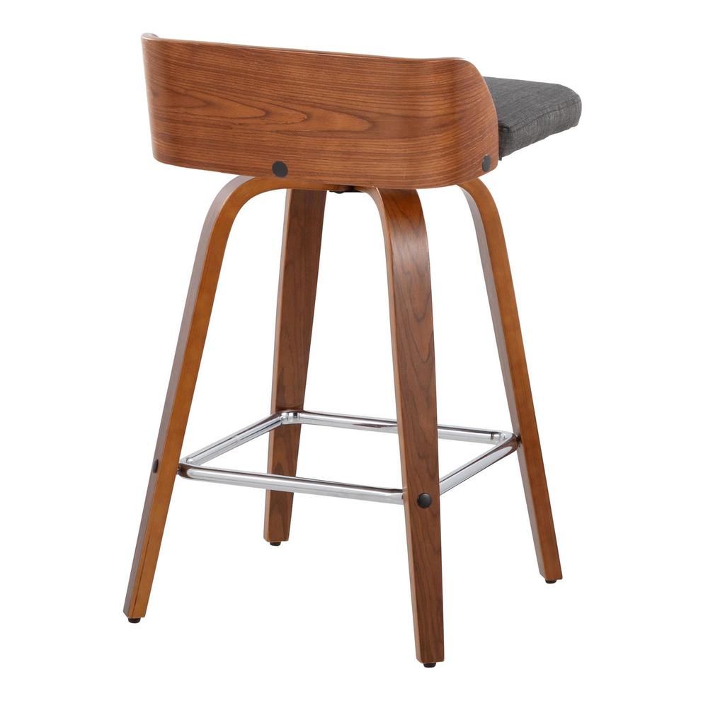 Grey Maya 26" Fixed-Height Counter Stool - Set of 2. Picture 4