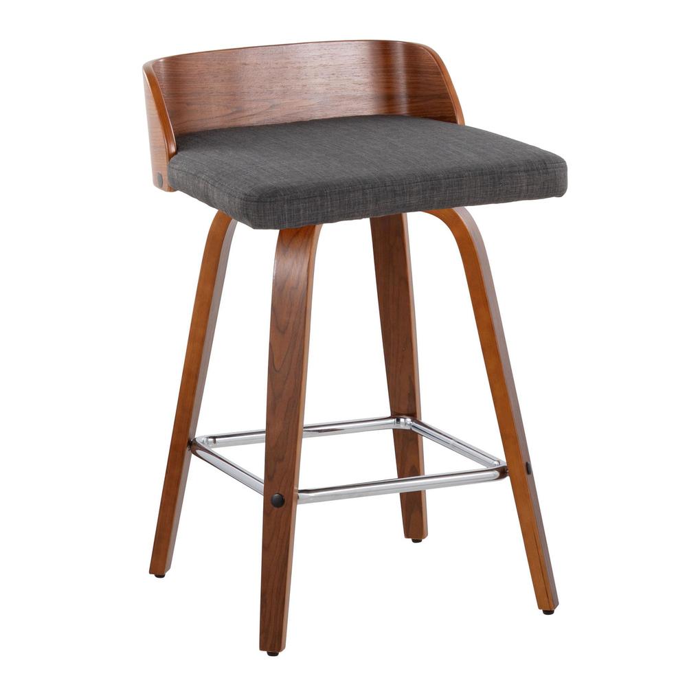 Grey Maya 26" Fixed-Height Counter Stool - Set of 2. Picture 2
