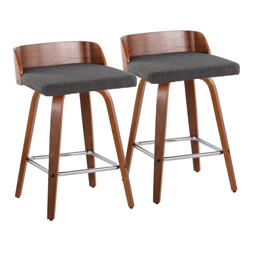 Grey Maya 26" Fixed-Height Counter Stool - Set of 2. Picture 1
