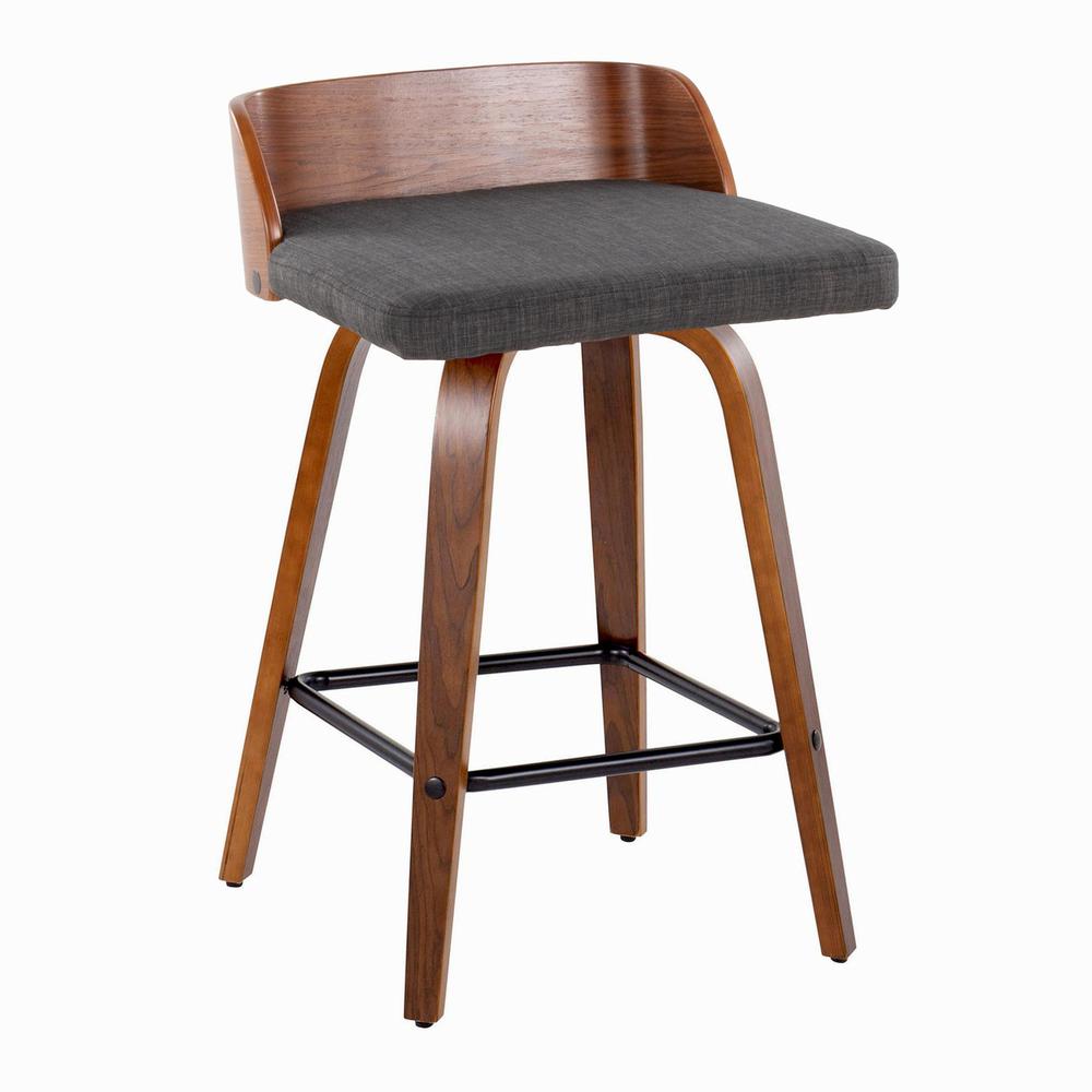 Grey Maya 26" Fixed-Height Counter Stool - Set of 2. Picture 2