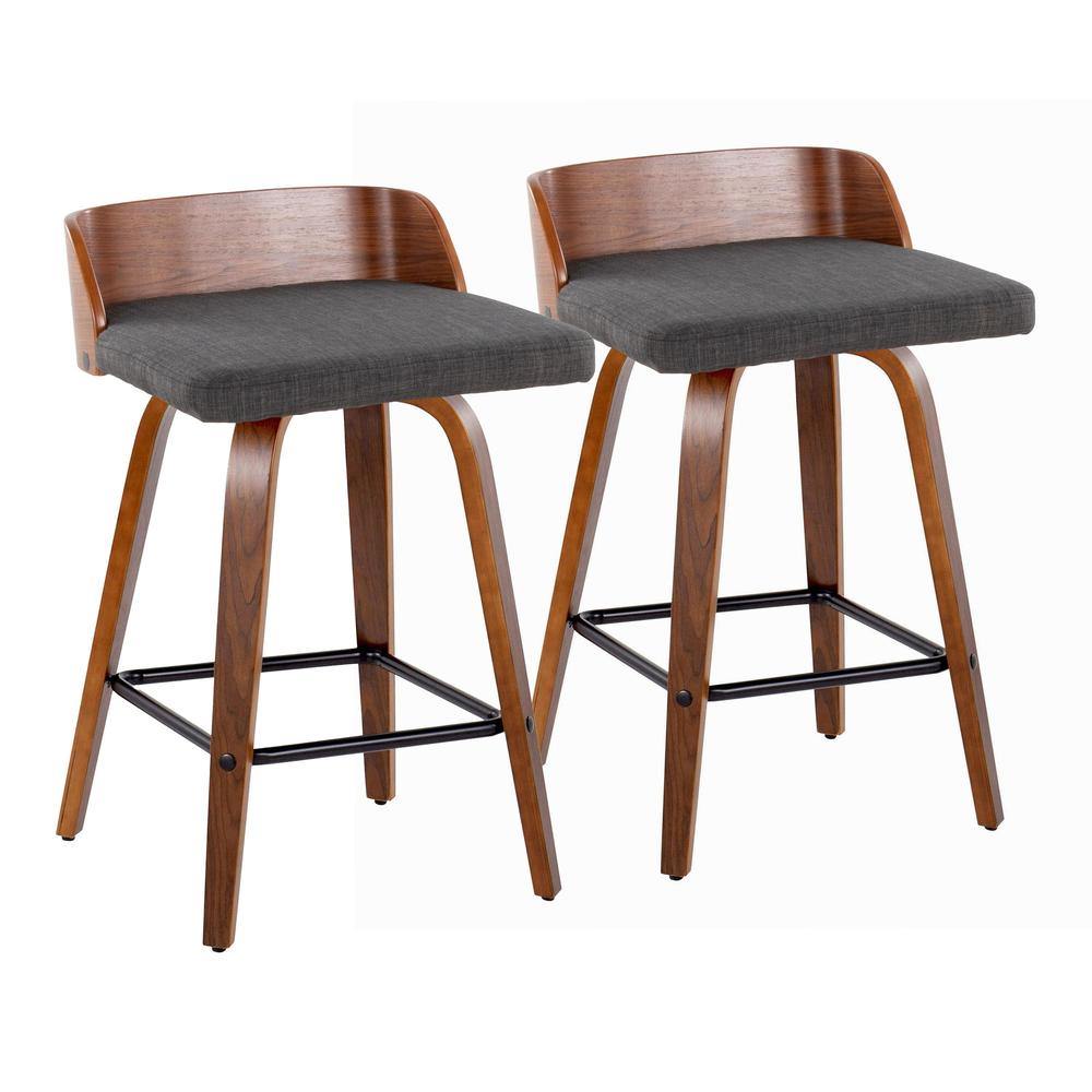 Grey Maya 26" Fixed-Height Counter Stool - Set of 2. Picture 1