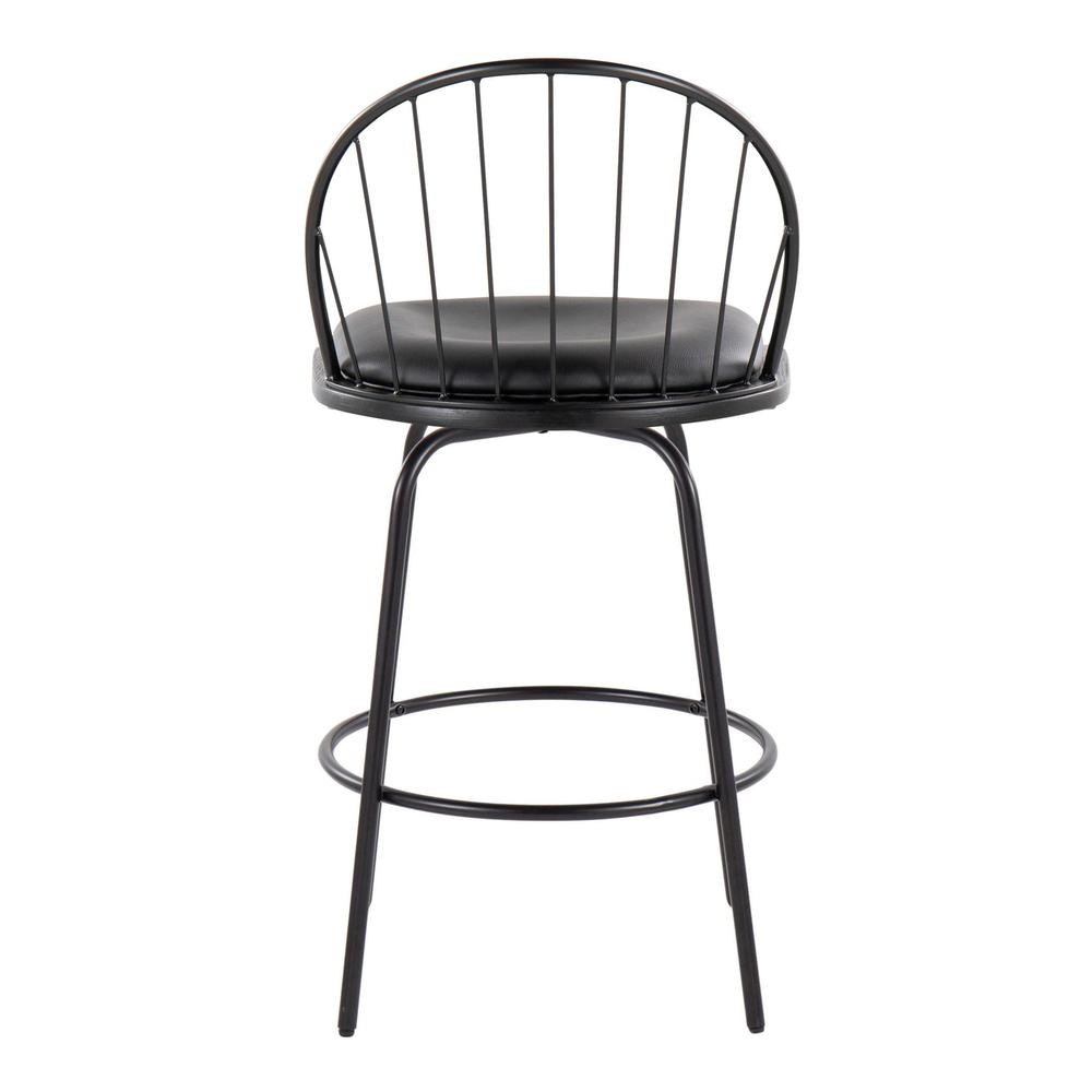 Black Riley Claire 26" Fixed-Height Counter Stool - Set of 2. Picture 5