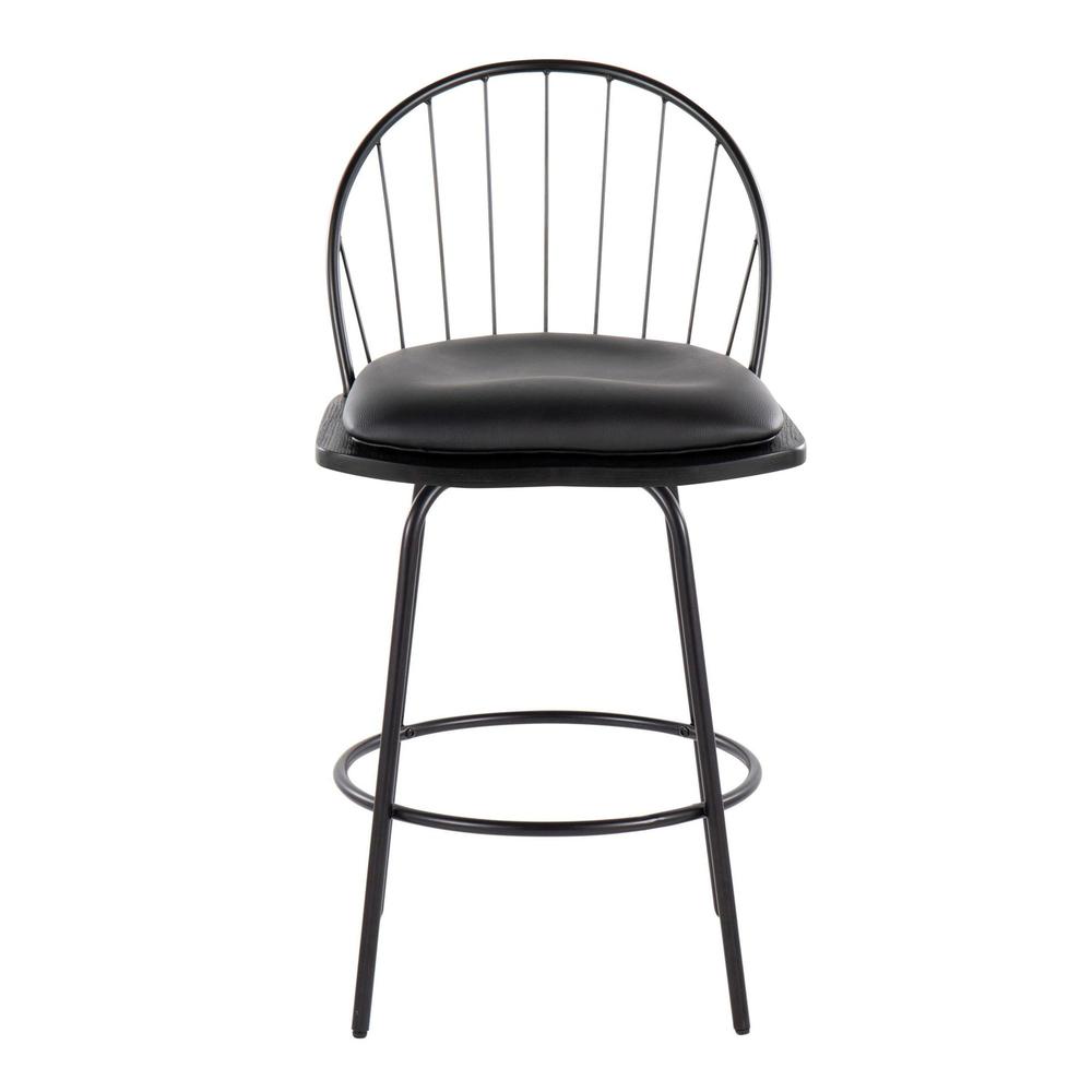 Black Riley Claire 26" Fixed-Height Counter Stool - Set of 2. Picture 6