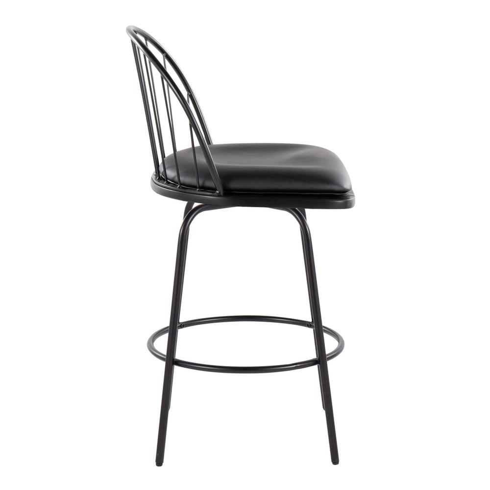 Black Riley Claire 26" Fixed-Height Counter Stool - Set of 2. Picture 3