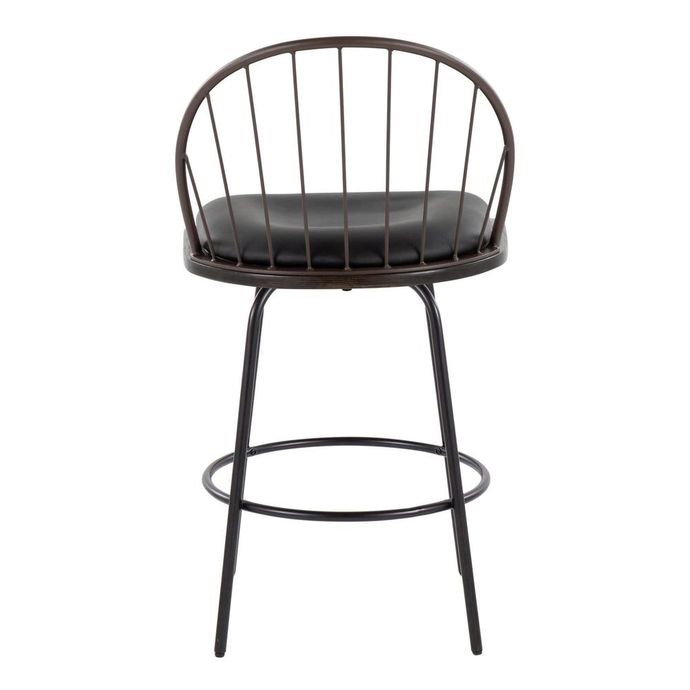 Brown Riley Claire 26" Fixed-Height Counter Stool - Set of 2. Picture 5