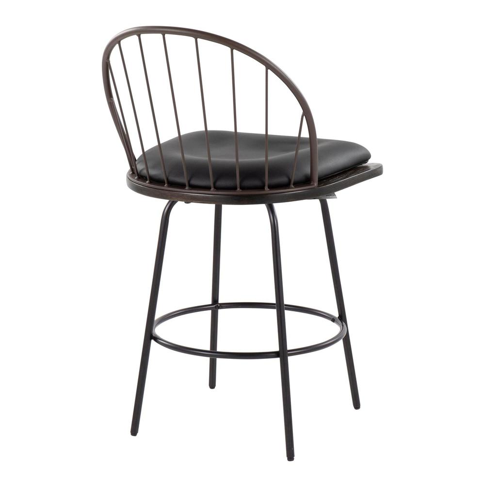 Brown Riley Claire 26" Fixed-Height Counter Stool - Set of 2. Picture 4