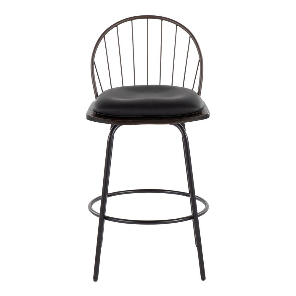 Brown Riley Claire 26" Fixed-Height Counter Stool - Set of 2. Picture 6