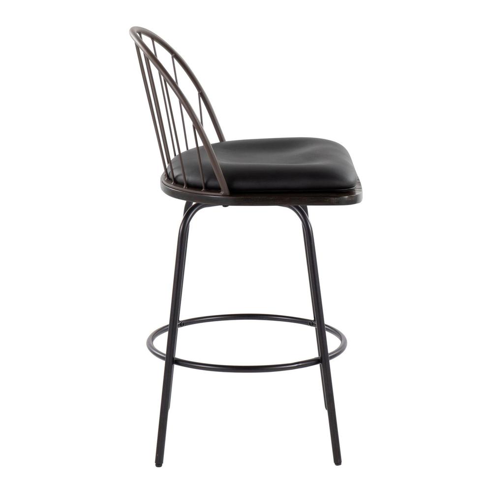 Brown Riley Claire 26" Fixed-Height Counter Stool - Set of 2. Picture 3