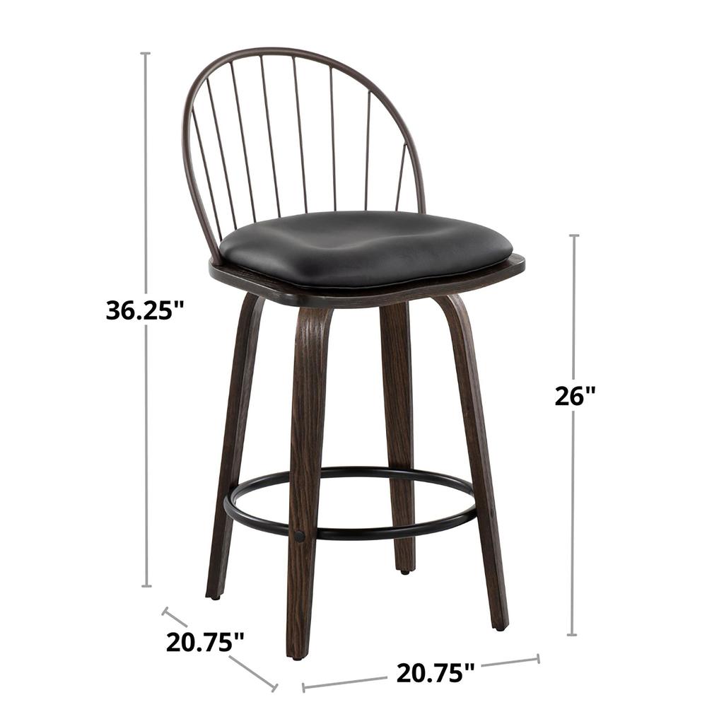 Brown Riley 26" Fixed-Height Counter Stool - Set of 2. Picture 7
