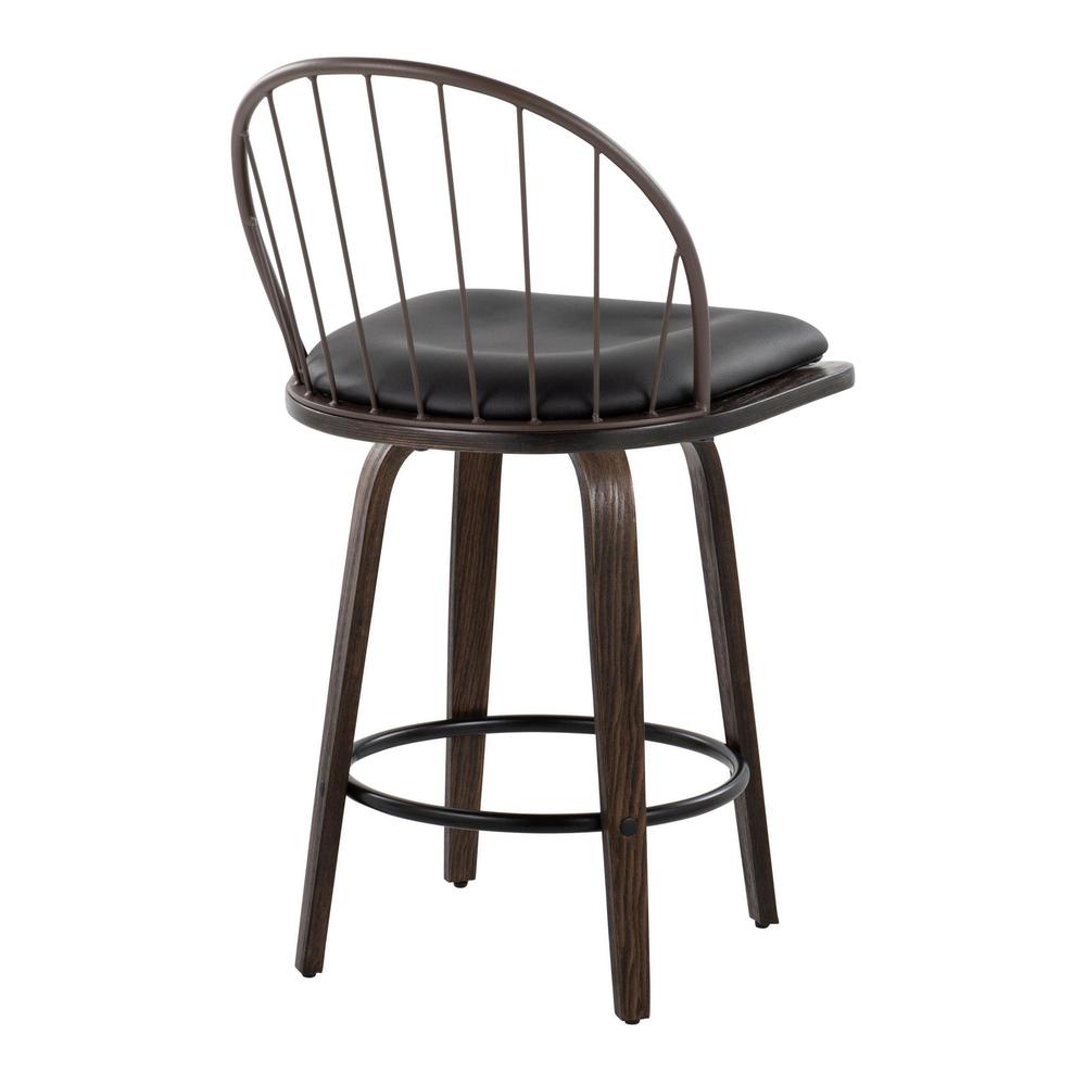 Brown Riley 26" Fixed-Height Counter Stool - Set of 2. Picture 4
