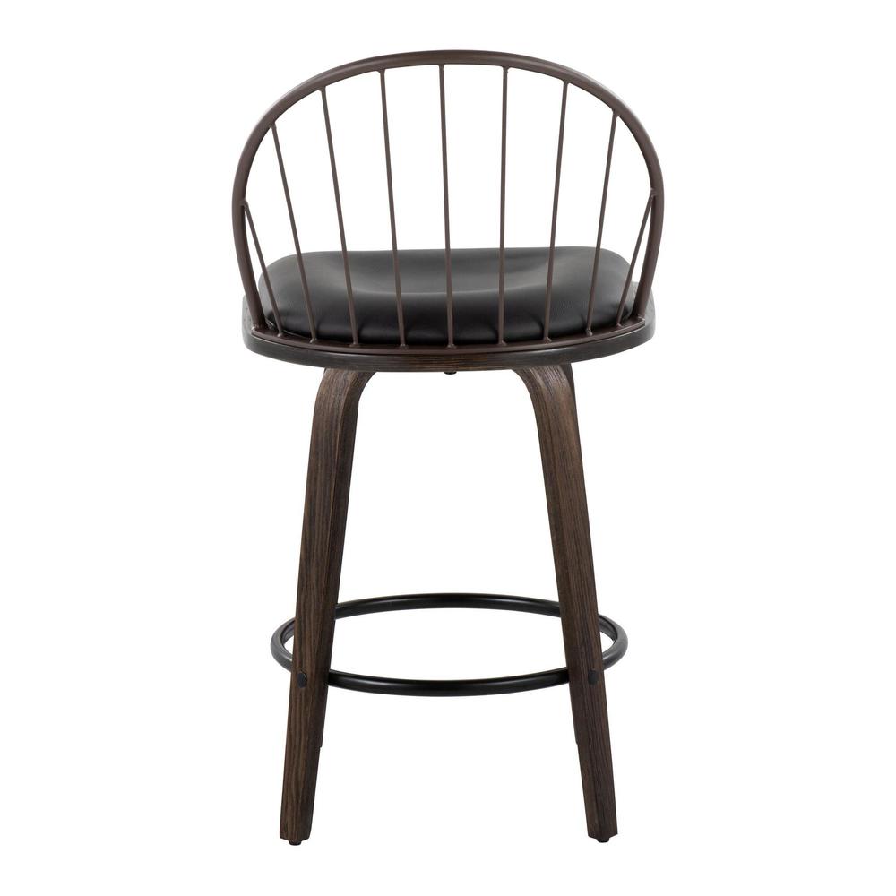 Brown Riley 26" Fixed-Height Counter Stool - Set of 2. Picture 5