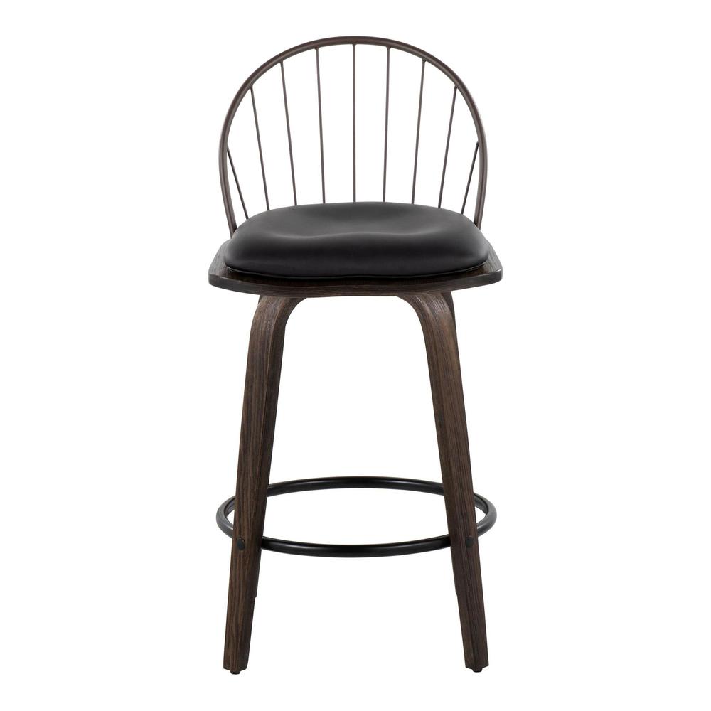 Brown Riley 26" Fixed-Height Counter Stool - Set of 2. Picture 6
