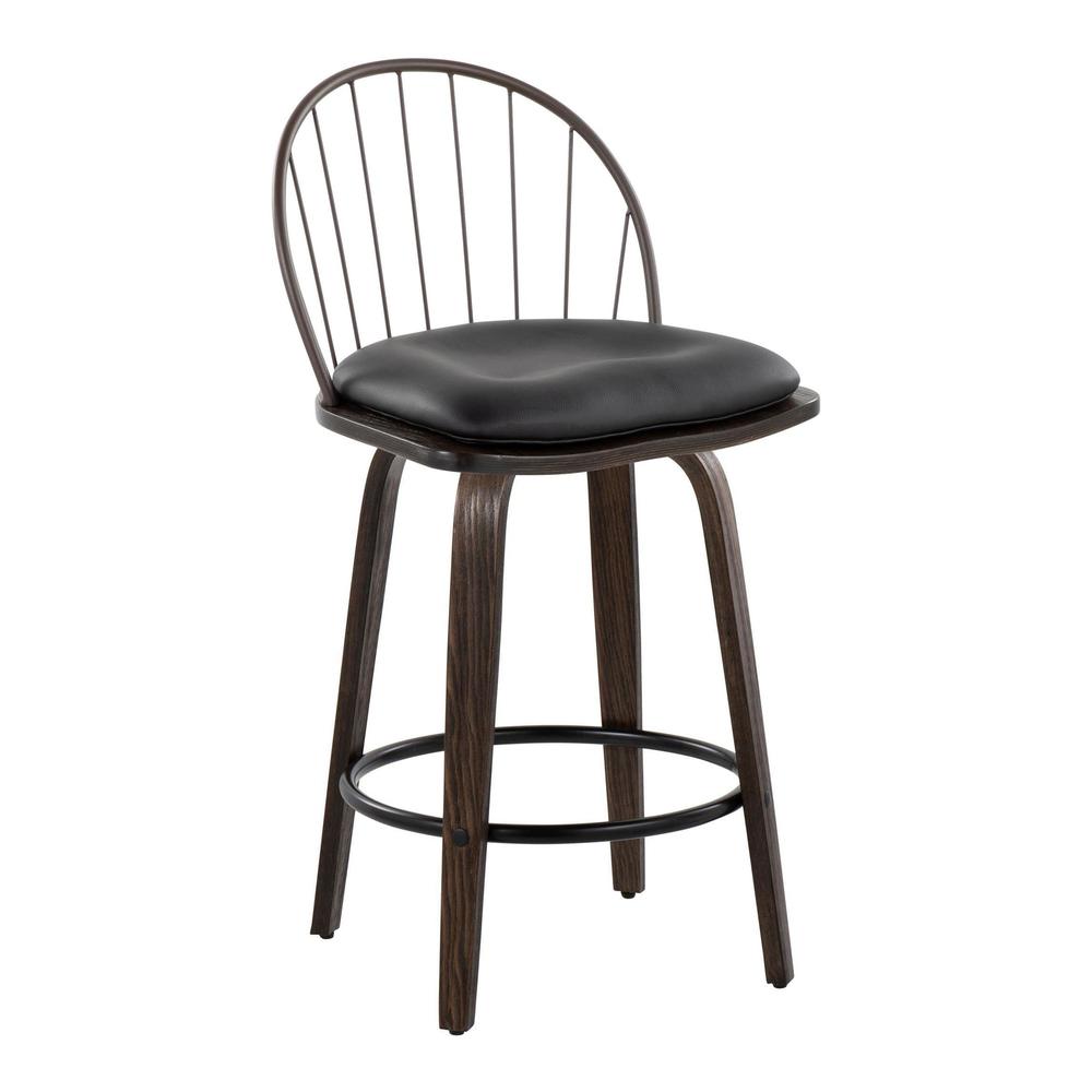 Brown Riley 26" Fixed-Height Counter Stool - Set of 2. Picture 2