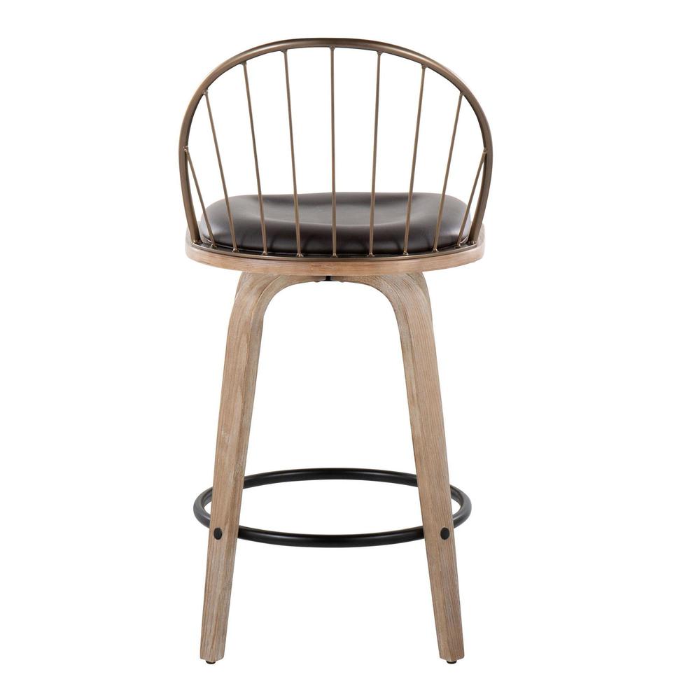 Brown Riley 26" Fixed-Height Counter Stool - Set of 2. Picture 5