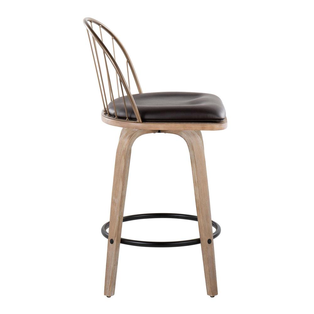Brown Riley 26" Fixed-Height Counter Stool - Set of 2. Picture 3