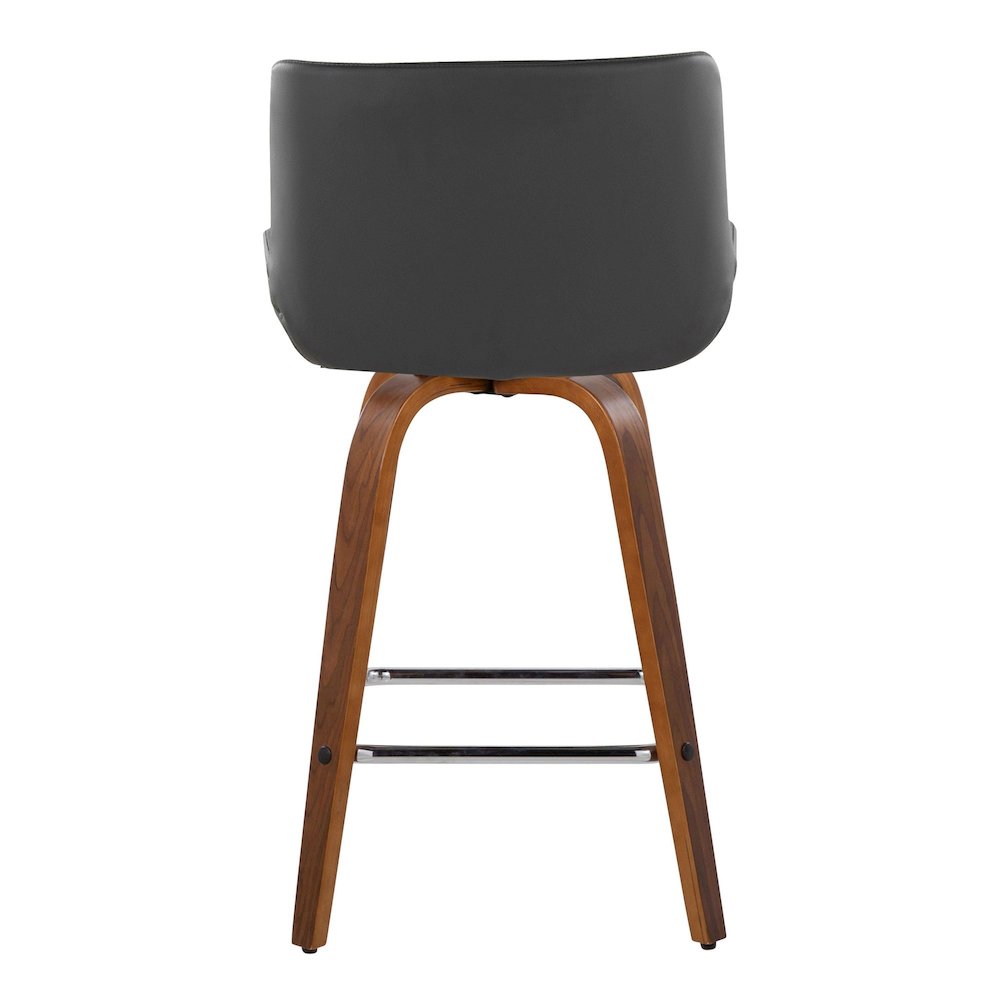 Santi 25" Fixed-Height Counter Stool - Set of 2 in Walnut Wood. Picture 5