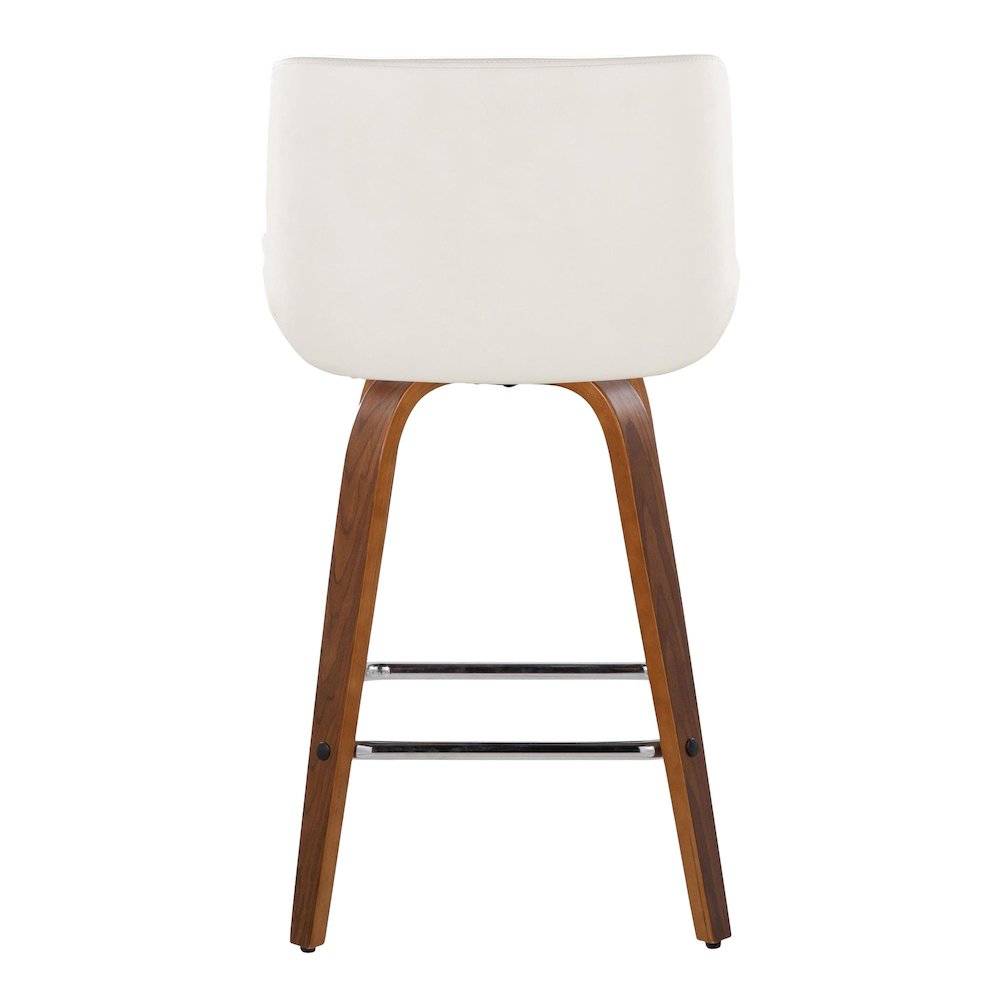 Santi 25" Fixed-Height Counter Stool - Set of 2 in Walnut Wood. Picture 5