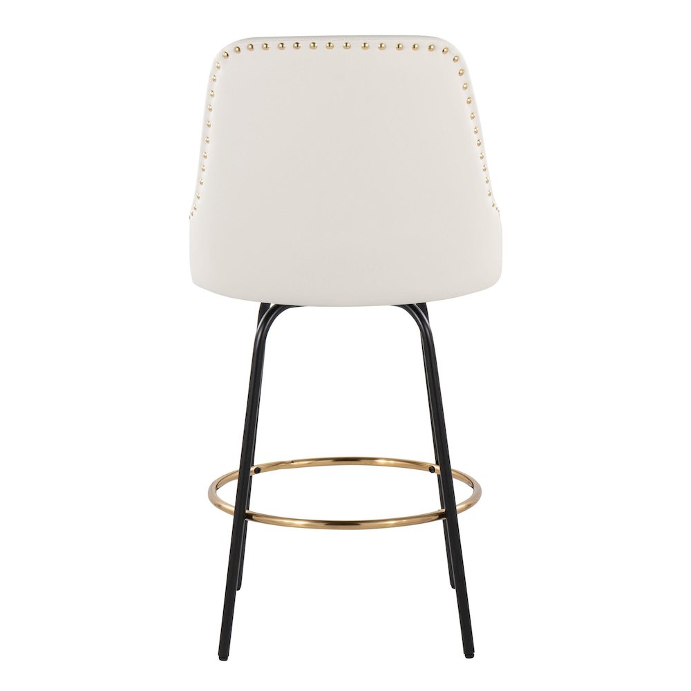 Studded Marcel 27" Fixed-Height Counter Stool - Set of 2. Picture 5