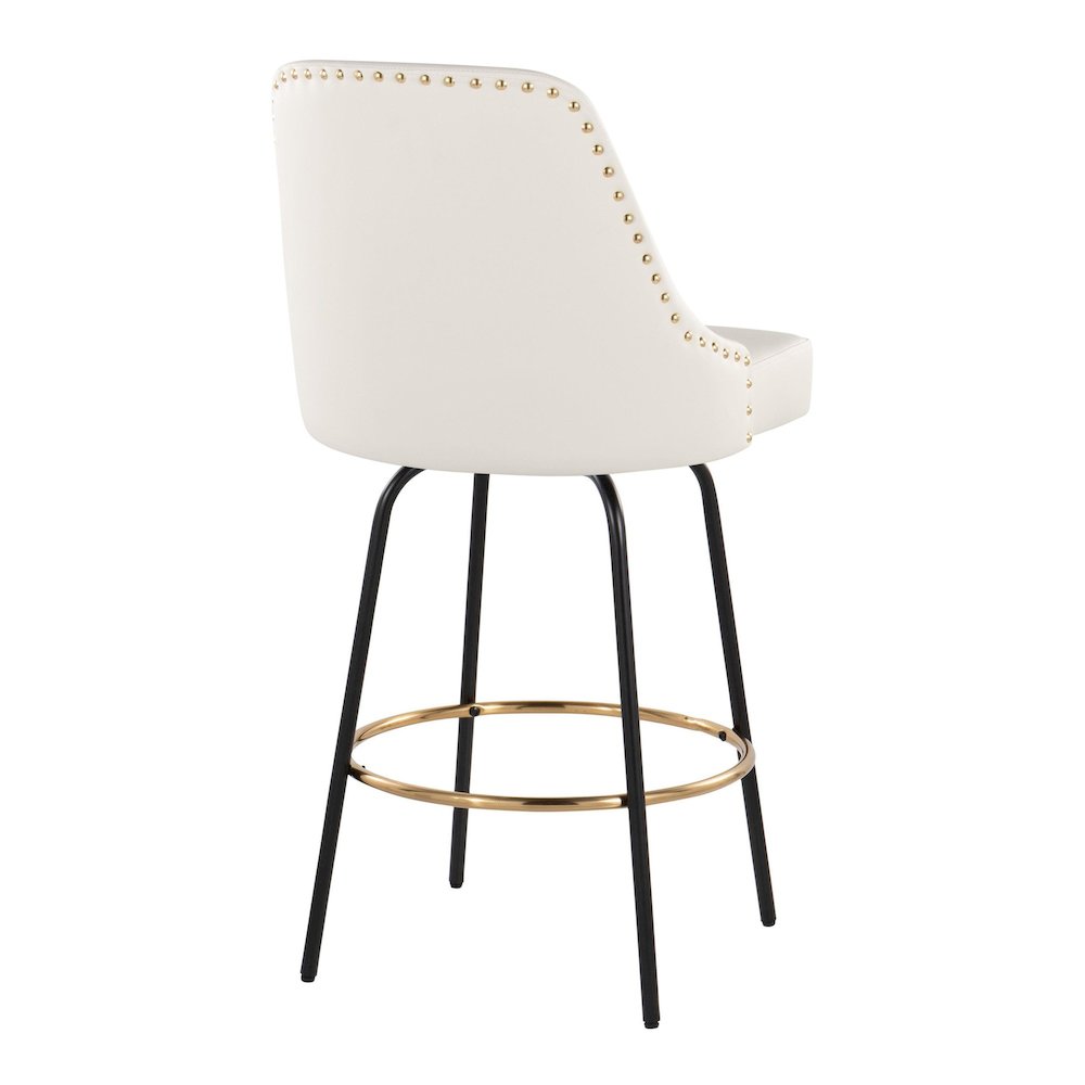 Studded Marcel 27" Fixed-Height Counter Stool - Set of 2. Picture 4