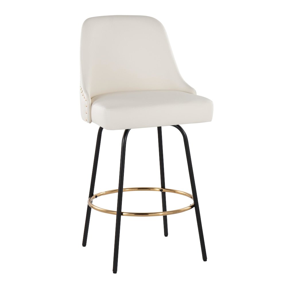 Studded Marcel 27" Fixed-Height Counter Stool - Set of 2. Picture 2