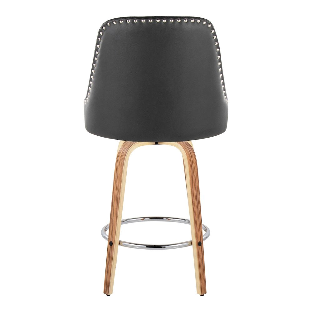 Studded Marcel 26" Fixed-Height Counter Stool - Set of  2. Picture 5