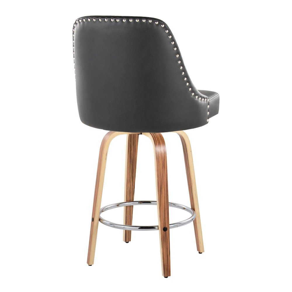 Studded Marcel 26" Fixed-Height Counter Stool - Set of  2. Picture 4