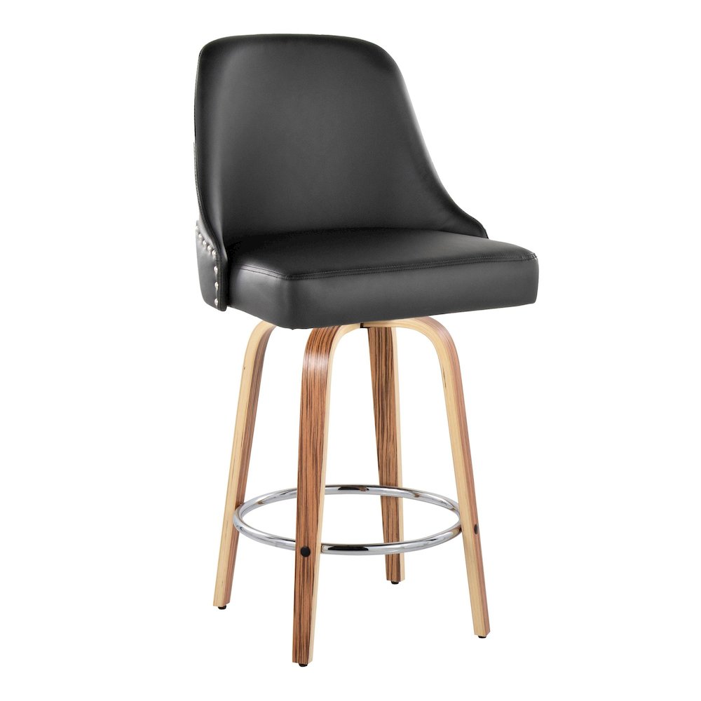 Studded Marcel 26" Fixed-Height Counter Stool - Set of  2. Picture 2