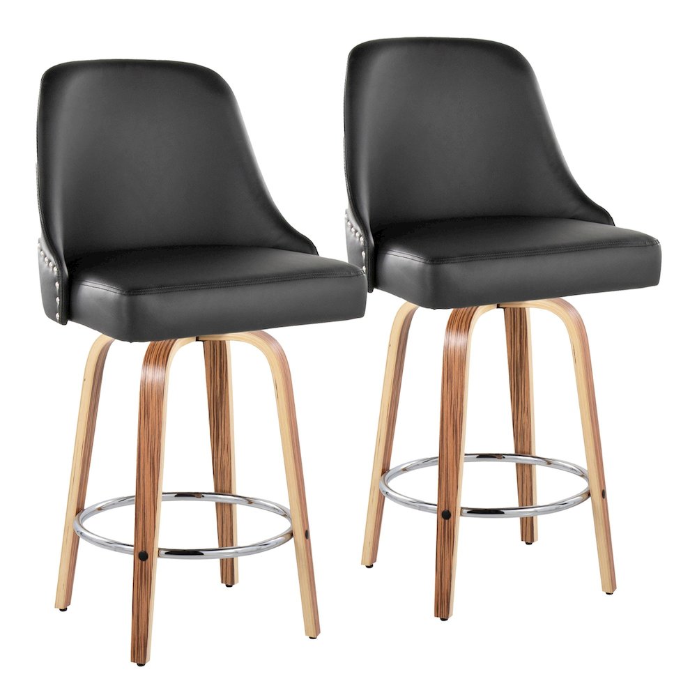 Studded Marcel 26" Fixed-Height Counter Stool - Set of  2. Picture 1