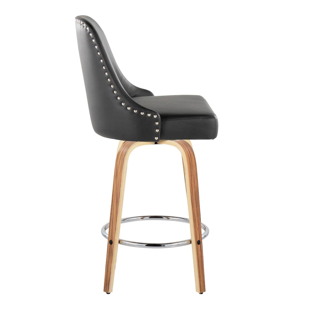 Studded Marcel 26" Fixed-Height Counter Stool - Set of  2. Picture 3