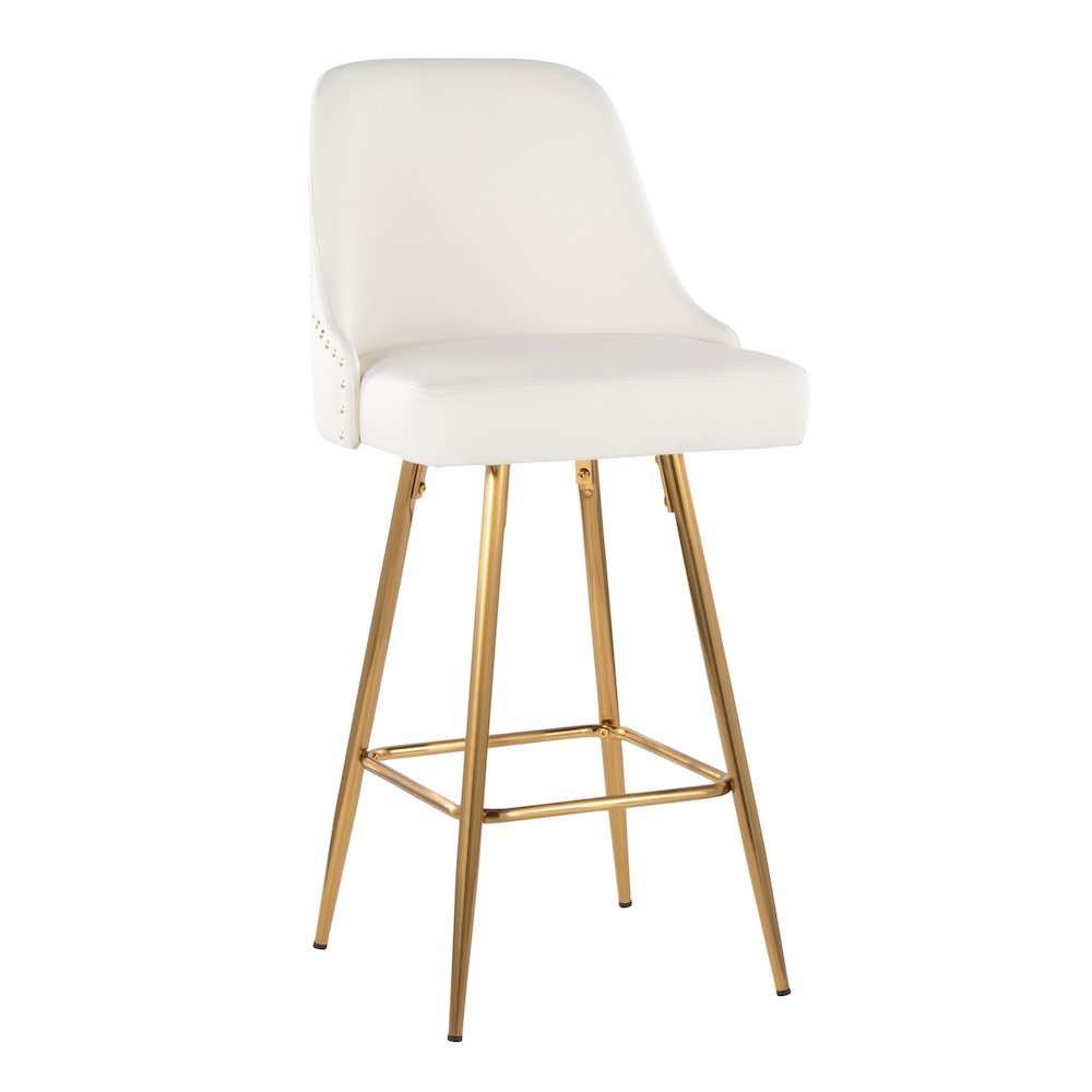 Studded Marcel 27" Fixed-Height Counter Stool - Set of 2. Picture 2