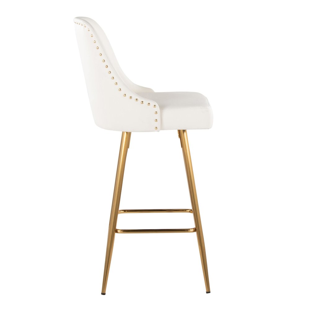 Studded Marcel 27" Fixed-Height Counter Stool - Set of 2. Picture 3