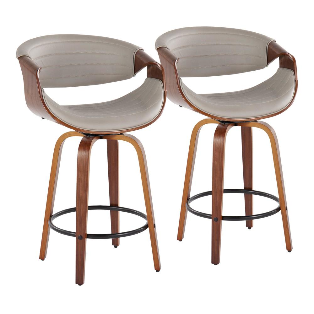 Brown Symphony 26" Fixed-Height Counter Stool - Set of 2. Picture 1