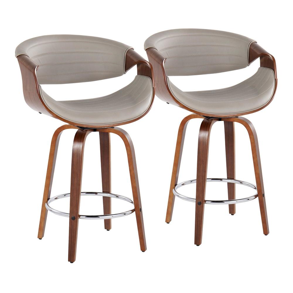 Brown Symphony 26" Fixed-Height Counter Stool - Set of 2. Picture 1