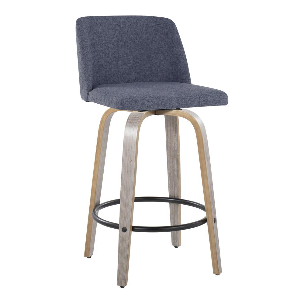Grey Toriano 26" Fixed-Height Counter Stool - Set of 2. Picture 2