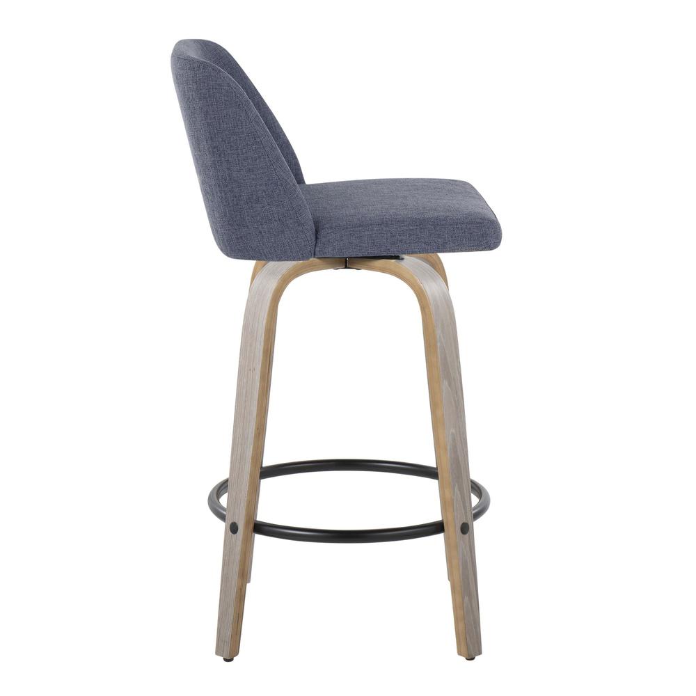 Grey Toriano 26" Fixed-Height Counter Stool - Set of 2. Picture 3