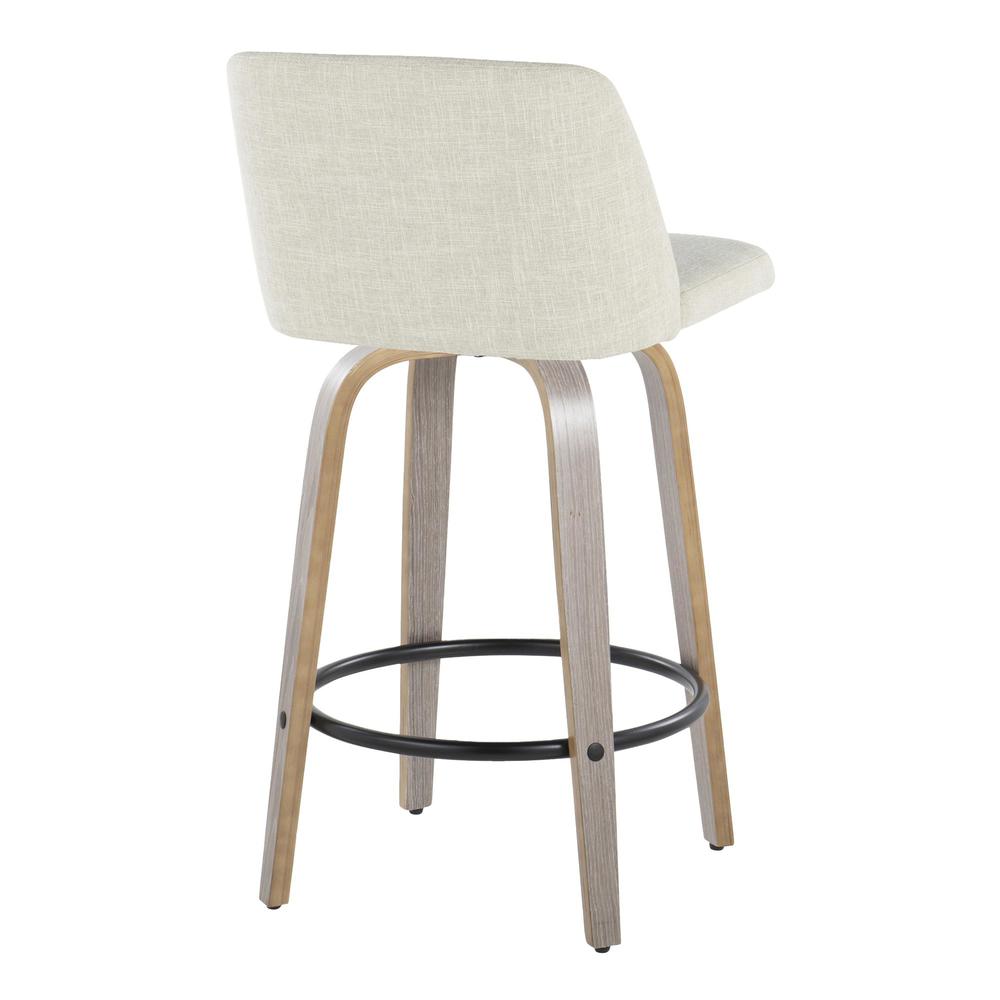 Grey Toriano 26" Fixed-Height Counter Stool - Set of 2. Picture 4