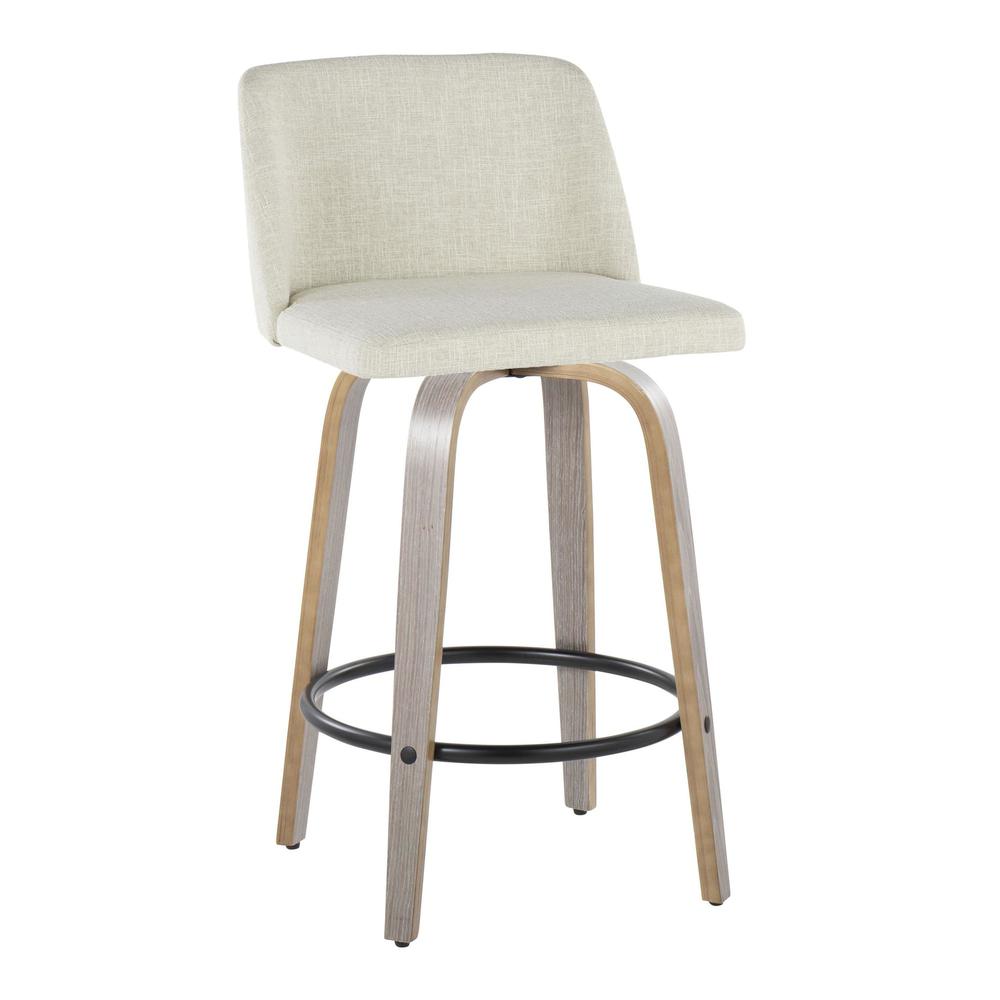 Grey Toriano 26" Fixed-Height Counter Stool - Set of 2. Picture 2