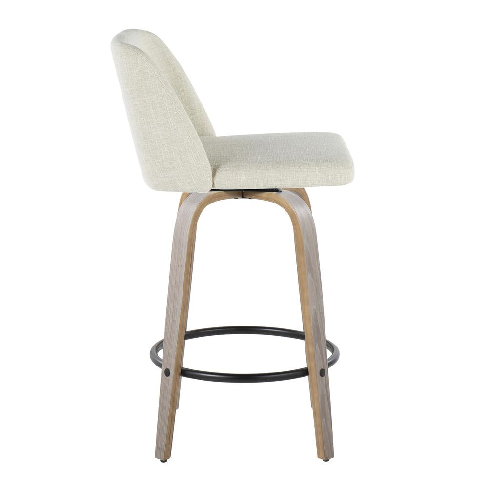 Grey Toriano 26" Fixed-Height Counter Stool - Set of 2. Picture 3
