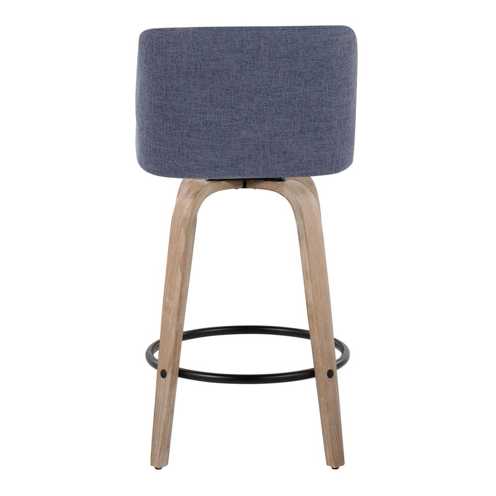 White Toriano 26" Fixed-Height Counter Stool - Set of 2. Picture 5