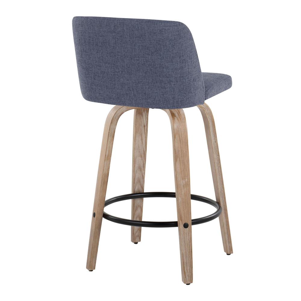 White Toriano 26" Fixed-Height Counter Stool - Set of 2. Picture 4