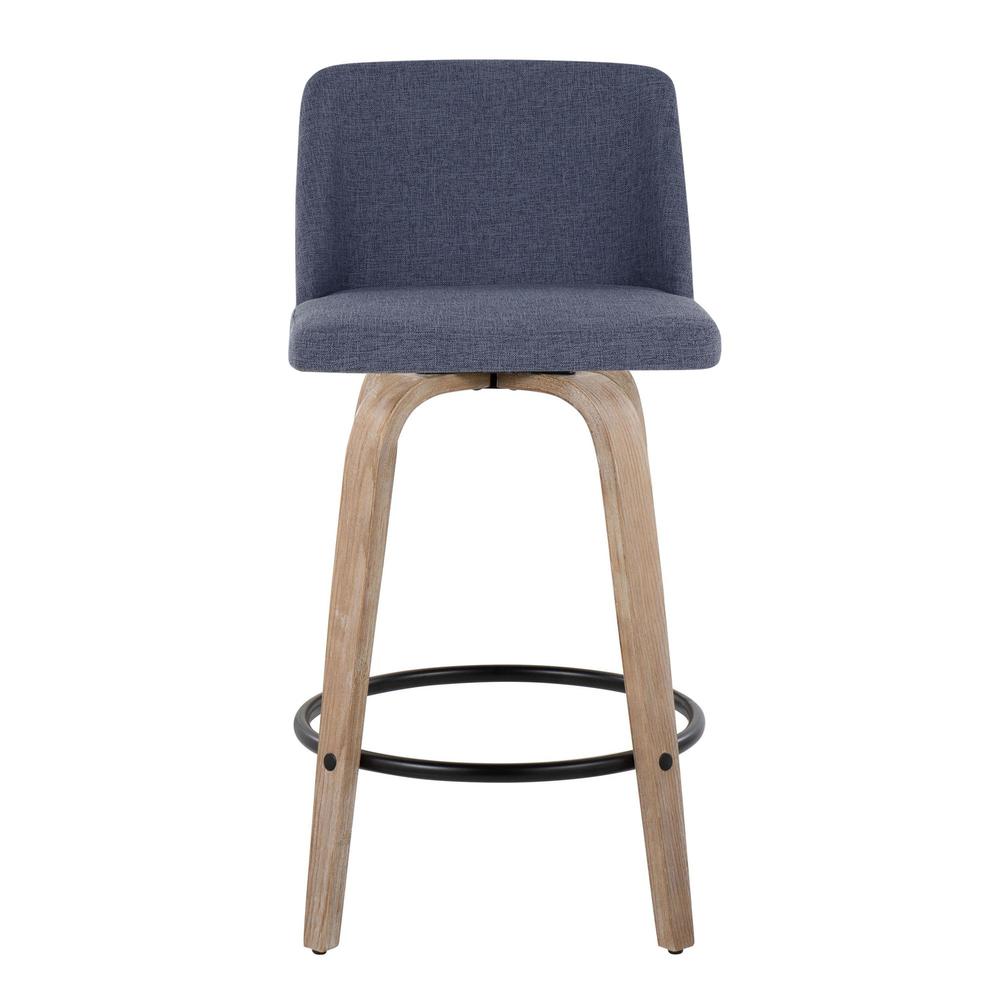 White Toriano 26" Fixed-Height Counter Stool - Set of 2. Picture 6