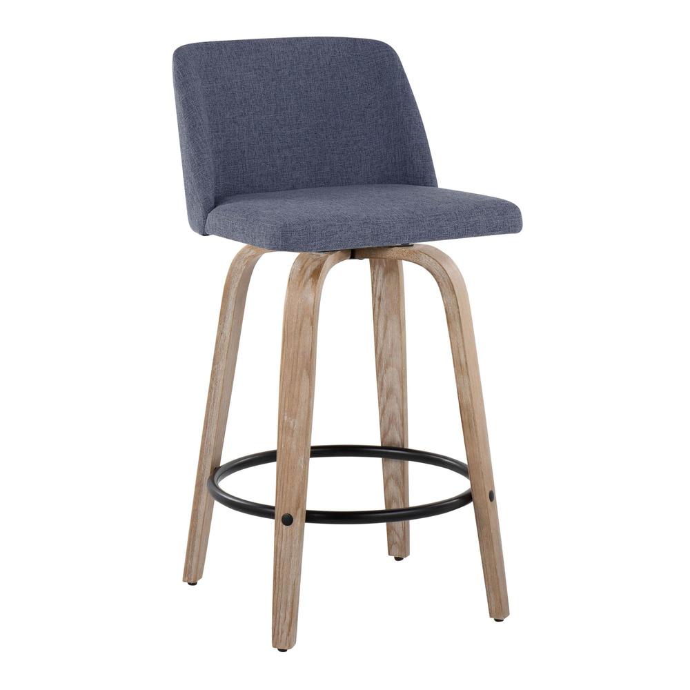 White Toriano 26" Fixed-Height Counter Stool - Set of 2. Picture 2