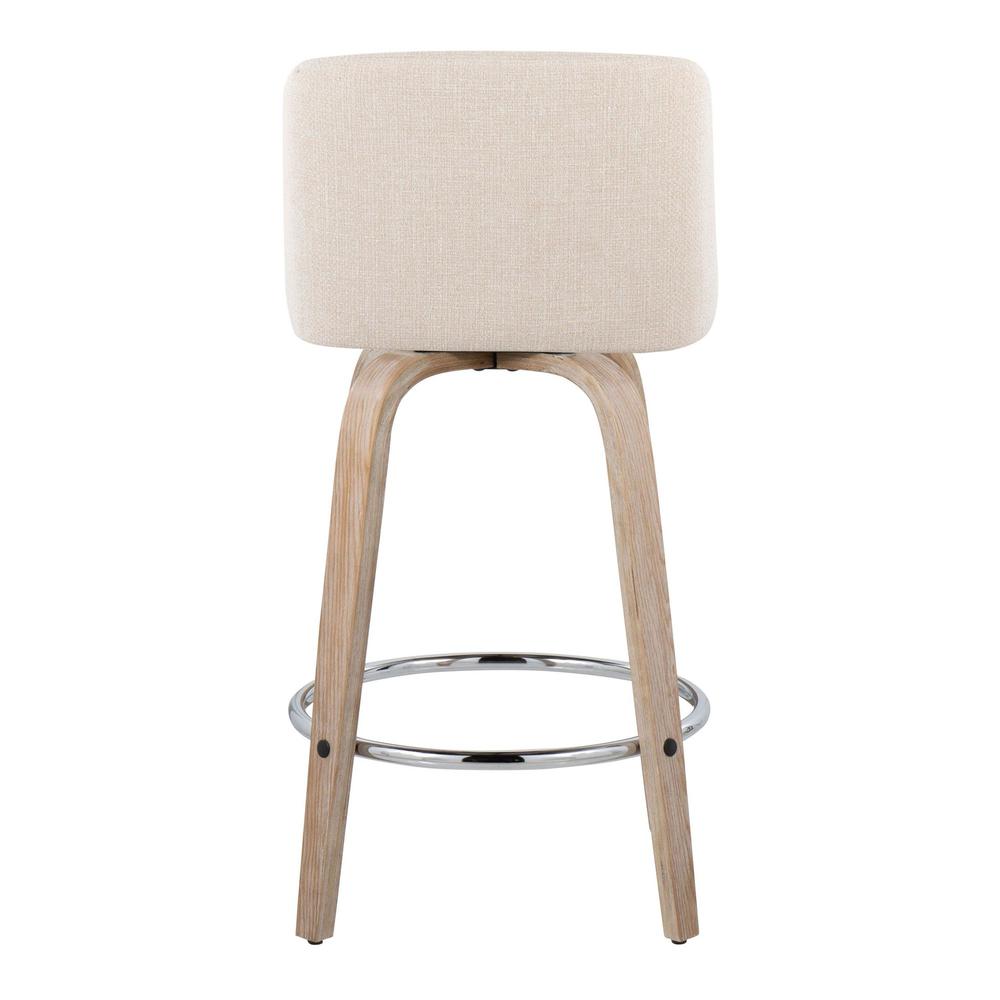 White Toriano 26" Fixed-Height Counter Stool - Set of 2. Picture 5