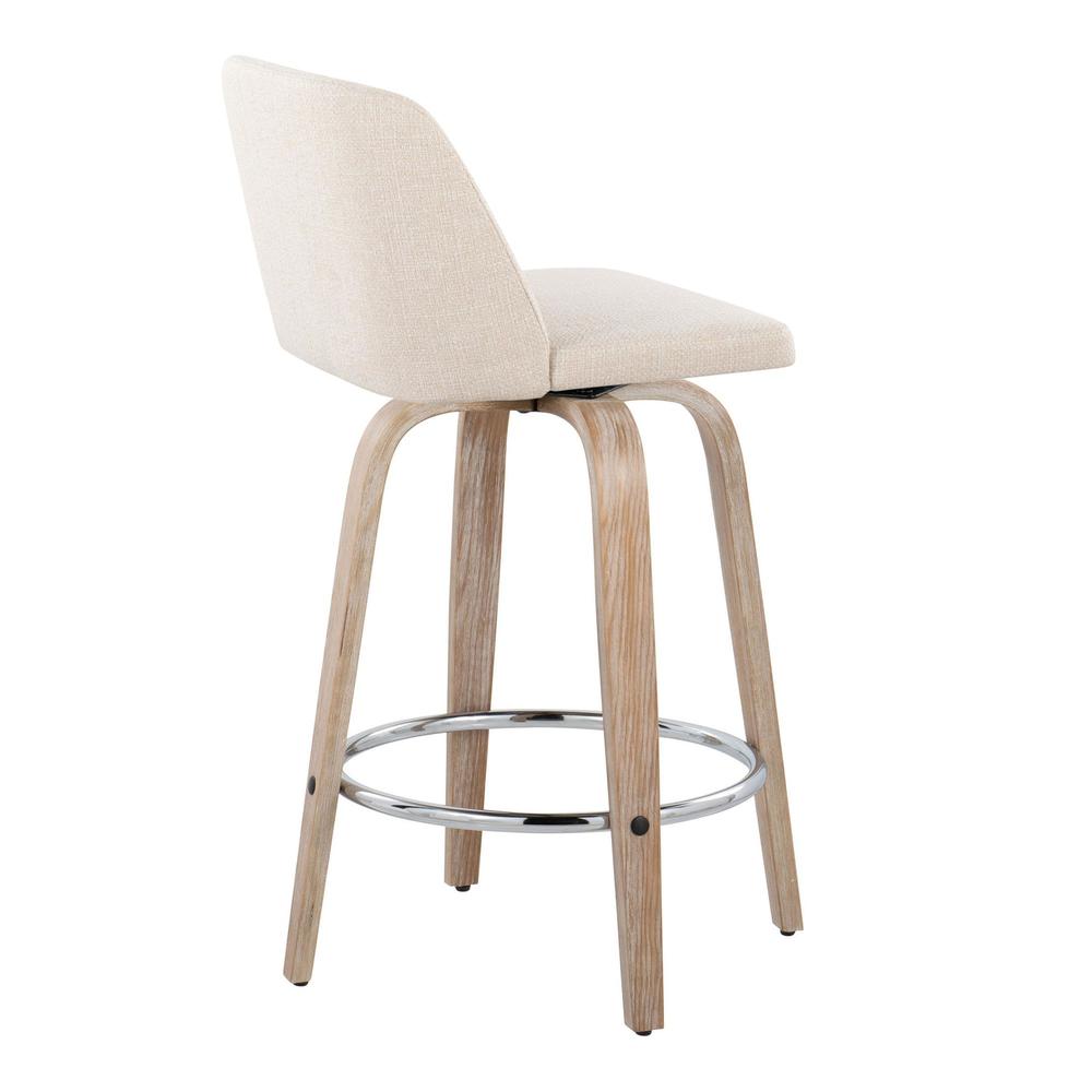 White Toriano 26" Fixed-Height Counter Stool - Set of 2. Picture 4